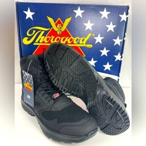 Men's Thorogood 813-6080 7" Black Lightweight Tactical Boots NIB Size 11W